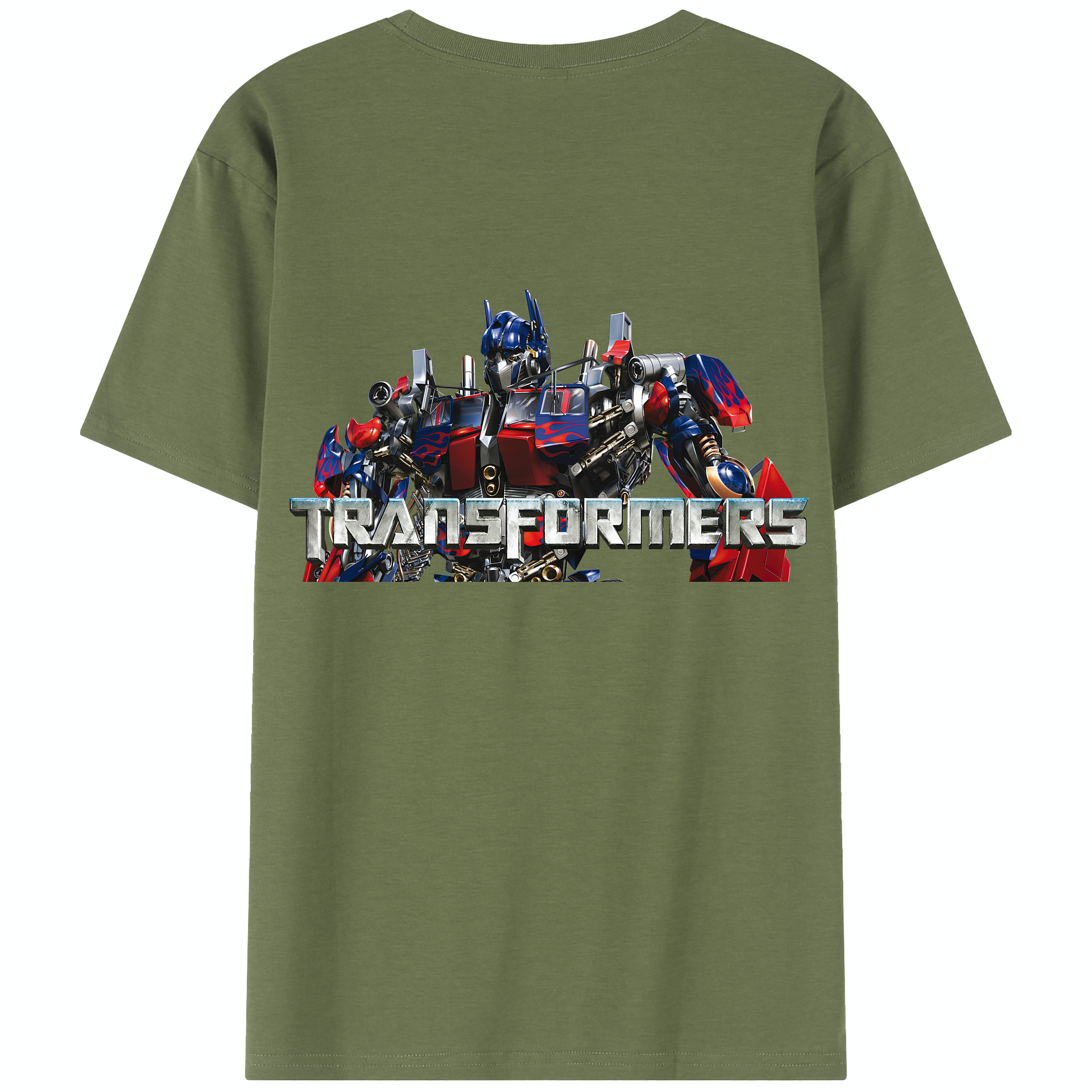 （画像用） Transformers トランスフォーマー 綿100％半袖Tシャツ（背面プリント）